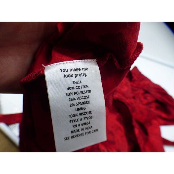 $155.00 RAHI Flora Cutout Long Sleeve Mini Dress in Ruby Red, Sz. S - Picture 8 of 12